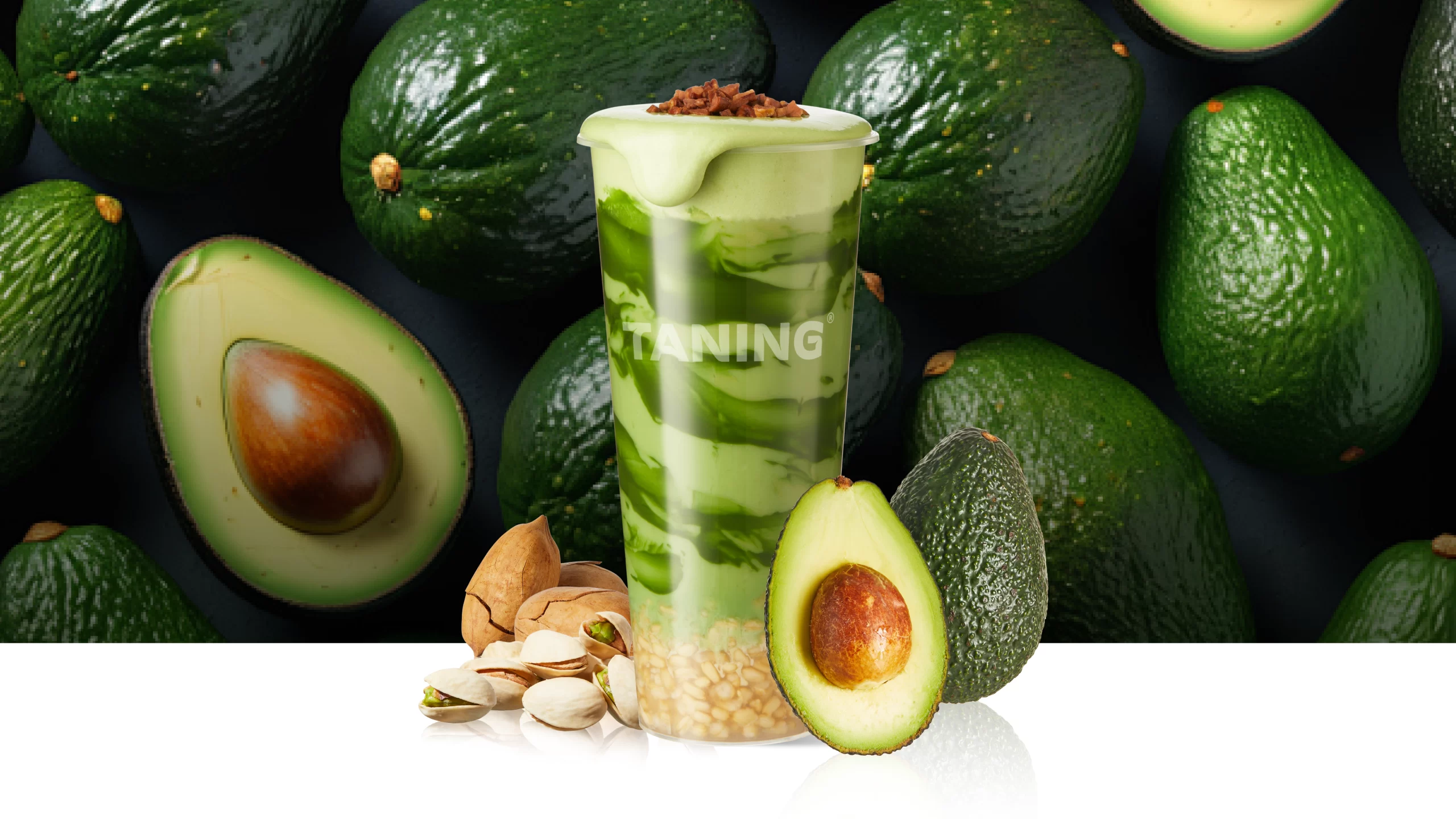 Happy Avocado Oatmeal Matcha at TANING Fruit Tea, Chinatea in Sunnyvale